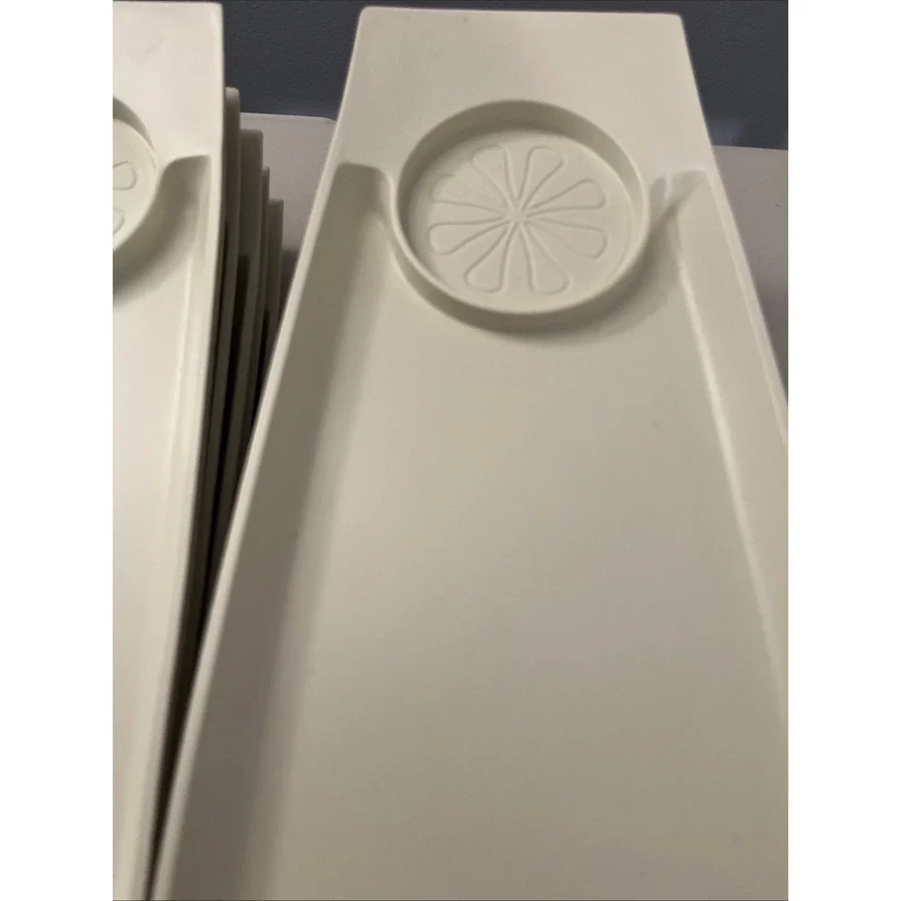 Vintage 12‎ Piece Cream Off White David Douglas Snack Trays Food Tray